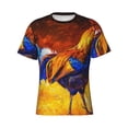 thumbnail image 4 of Qekee Colorful Rooster Classic Fit T-Shirt Men's Shirt Men's Tight Short Sleeves for Exercise, Running, Mountaineering - Colorful Rooster, 4 of 9