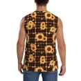 thumbnail image 4 of Pofeuu Brown Plaid Sunflower Print Men's Muscle T-Shirt, Sleeveless, Muscle Tank, Classic Muscle Tee Top For Men Casual Sleeveless Muscle T-Shirt Trendy Clothes-Large, 4 of 7