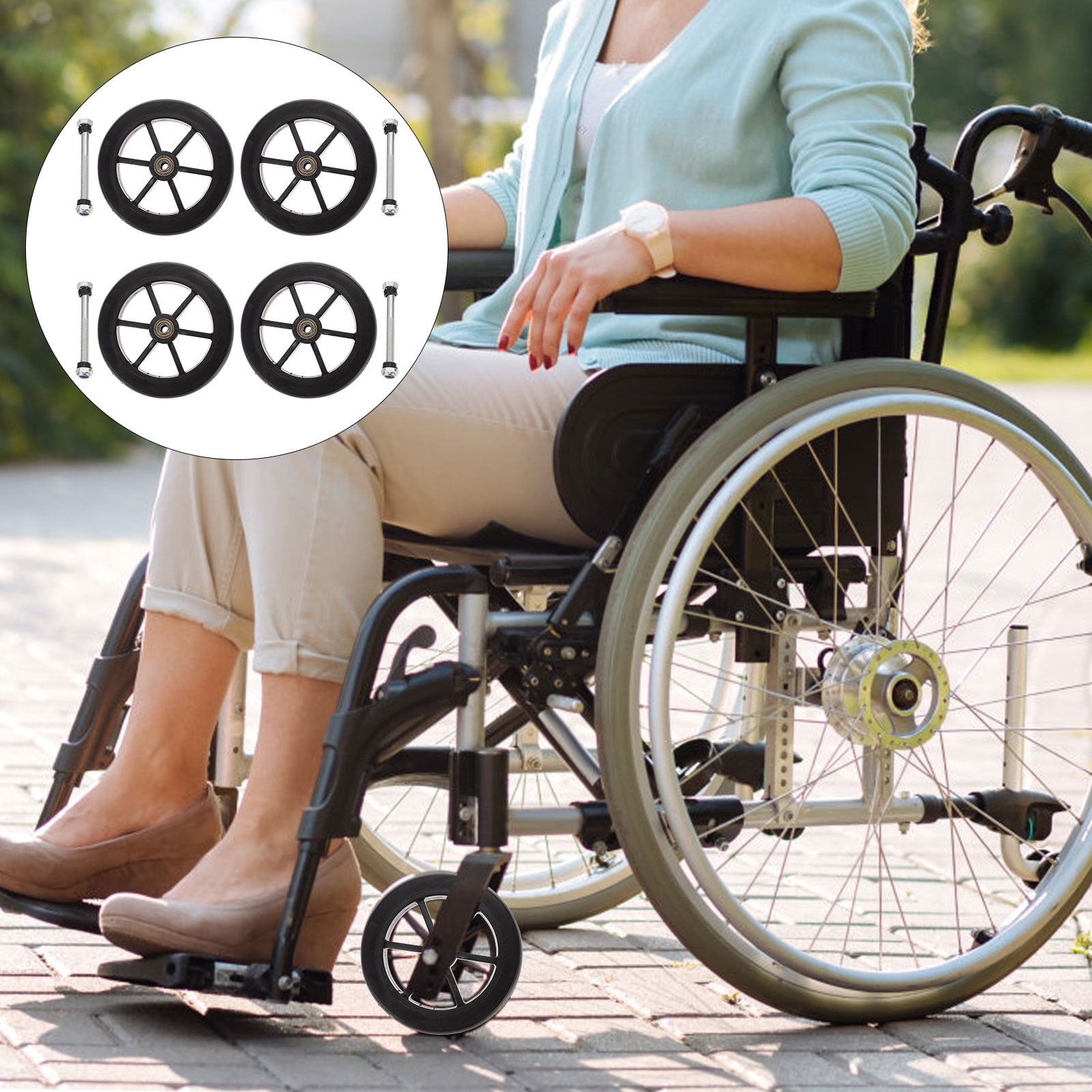 Heavy Duty Wheelchair Wheels Universal Wheelchair Front Wheels