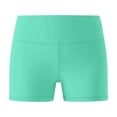 thumbnail image 3 of Girls High Waist Yoga Shorts, Tight Fit Workout Running Shorts for Kids, Breathable Quick Dry Dance Shorts and Athletic Leggings, Fitness Shorts for Age 5-14 Years Mint Green 160, 3 of 6