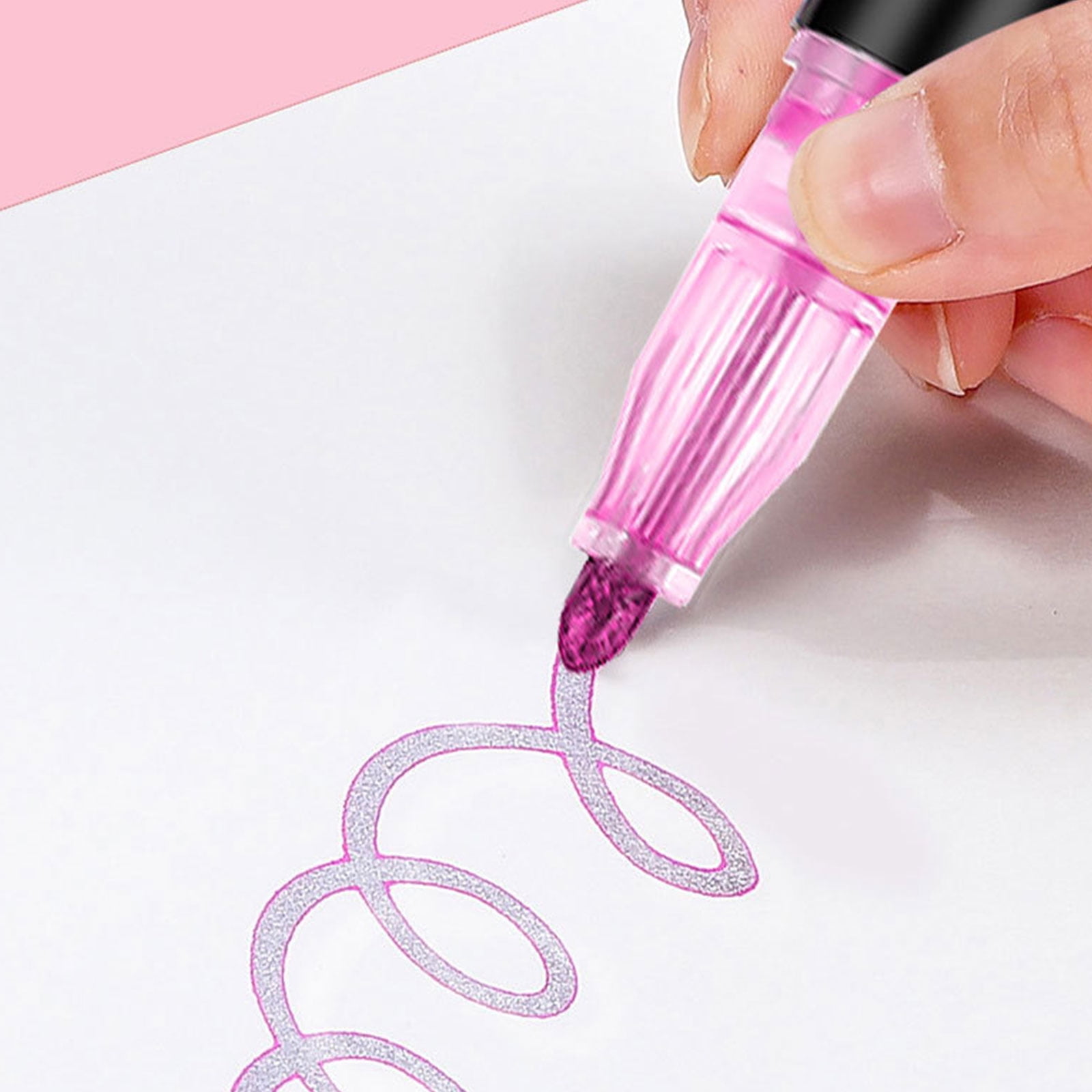 Marker Pen Smooth Flowi Double Line Glittering Gel Pen For Drawing Writing On Multiple Surfaces Fade Resistant Art Tools