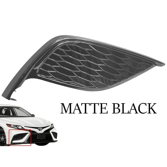 2021 2022 2023 Compatible With Toyota Camry XSE SE Front Bumper Fog Cover Right Passenger Side Matte Black