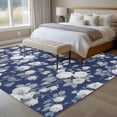 thumbnail image 4 of Spring White Floral Area Rugs 5'x7', Washable Small Throw Rugs for Laundry Room Playroom, Navy Blue Farmhouse Vintage Flowers Indoor Outdoor Rug Non-Slip Low Pile Carpet Runner Reversible Floor Mats, 4 of 8
