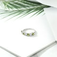 thumbnail image 4 of Gem Stone King 925 Sterling Silver Round Peridot and Moissanite Anniversary Ring for Women (1.31 Cttw, Gemstone Birthstone, Round 3.5MM, Available in Size 5, 6, 7, 8, 9), 4 of 4