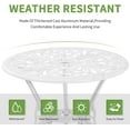 thumbnail image 2 of Patio Bistro Sets, Cast Aluminum Bistro Table and Chairs Set of 2 with Umbrella Hole, Bistro Set 3 Piece Outdoor, Metal Patio Furniture Set for Garden Porch, White, 2 of 7