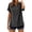 Gray, variant on Shirts for Women V Neck Short Sleeve Lace Front Casual Summer Top Gypsy Boho Loose Fit Blouse