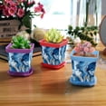 thumbnail image 6 of HemaKayy Decorative Planter Pot Set - Perfect for Small Plants - Colorful Design With Drainage Hole - Ideal for Home and Garden Decor - Set of 8 - Unique Marble Texture, 6 of 6