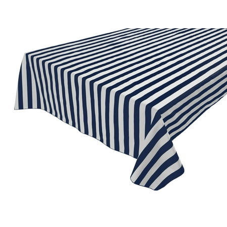 

Cotton Tablecloth Stripes Print / 1 Inch Wide Stripe Navy