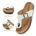 thumbnail image 5 of Sandals Women Leather Thong Slides, Flip Flops Men Genuine Cork Footbed, Beach Non-Slip Slippers, Flip-Flops Shoes Outdoor Vacation Footwear, 5 of 6