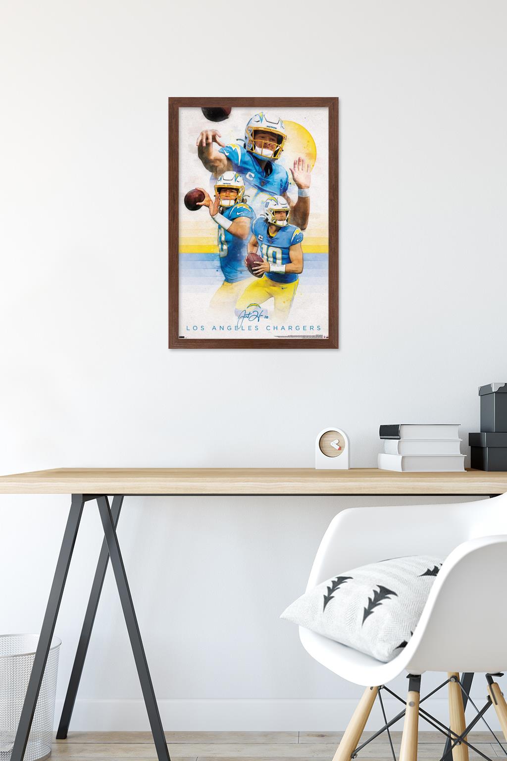 NFL Los Angeles Chargers - Justin Herbert 22 Wall Poster, 14.725" x 22.375" Framed