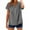 Gray, variant on Otntypg Half Button V Neck Linen Shirts for Women Trendy Oversized Casual Summer Short Sleeve Henley Tops Loose Lightweight Basic Solid Color Beach Vacation Tees Blouse Beige S