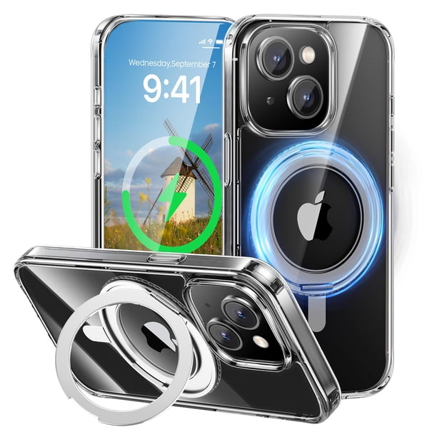 Funda MAGIC JOHN para iPhone 15 con Soporte Magnético Antigolpes Transparente