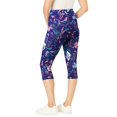 thumbnail image 2 of Woman Within Plus Size Petite Stretch-Cotton Knit Pull-On Printed Pocket Capri Leggings, 2 of 3