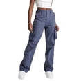 thumbnail image 1 of Pantalones de senderismo elásticos de cintura alta con múltiples bolsillos Y2K para mujer, 1 of 6