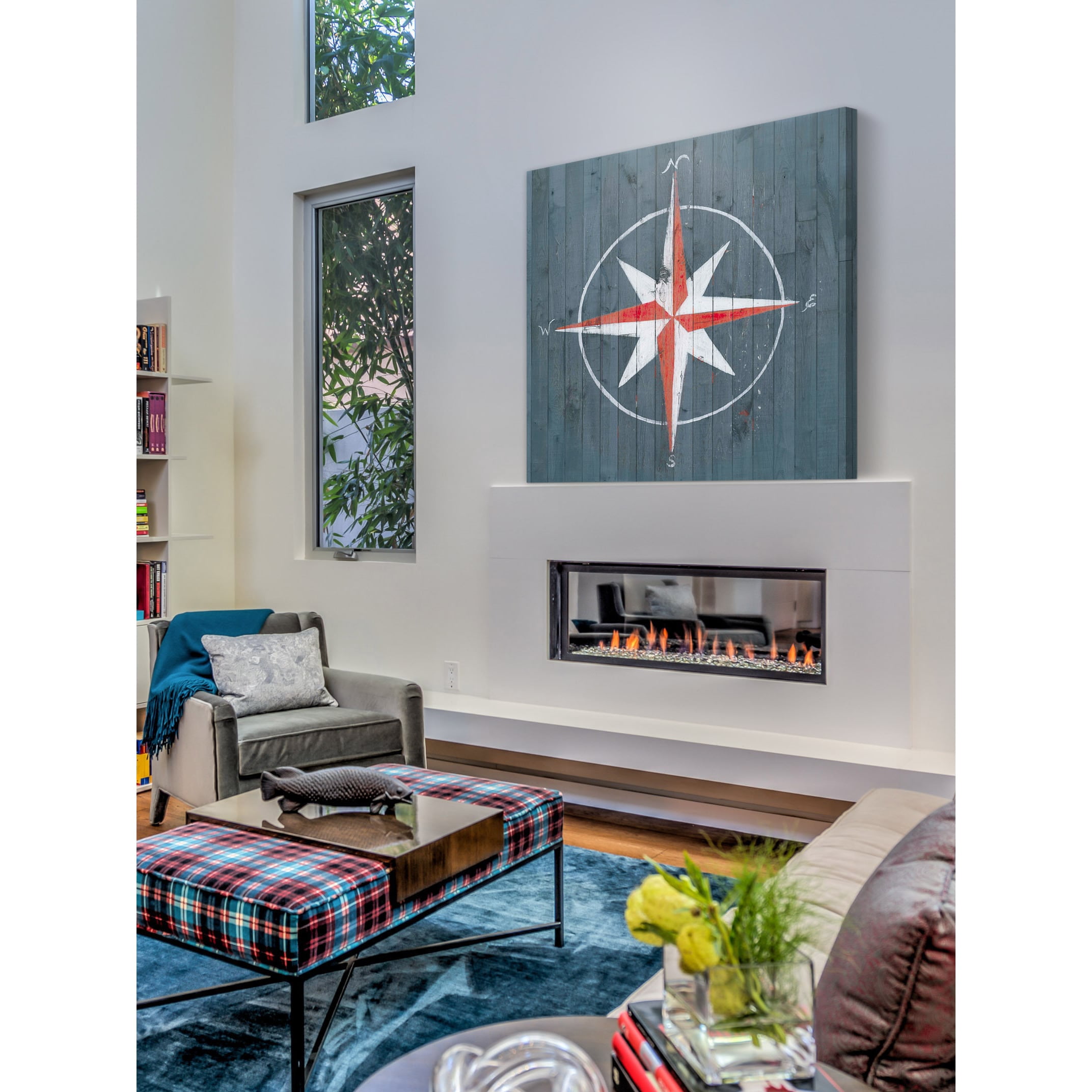 Marmont Hill "Red Compass" Painting Print on Wrapped Canvas