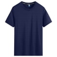 thumbnail image 4 of NOLDARES Men's Baggy Solid Color Crew Neck T Shirts - Casual Stylish Fitted Stretch Tees for Men(Navy,3XL), 4 of 8