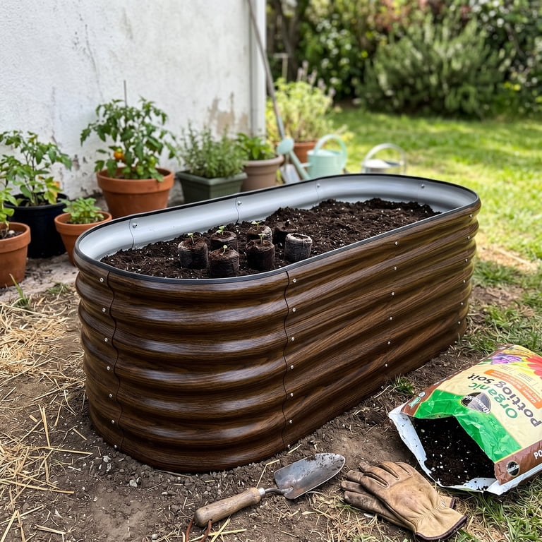 SnugNiture 4x2ft Raised Garden Bed, Galvanized Metal (2-Pack) photo 3