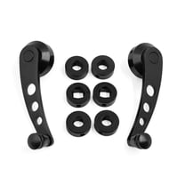 Unique Bargains Pair Black Aluminum Alloy Car Window Winder Door Crank Handle w Adaptors
