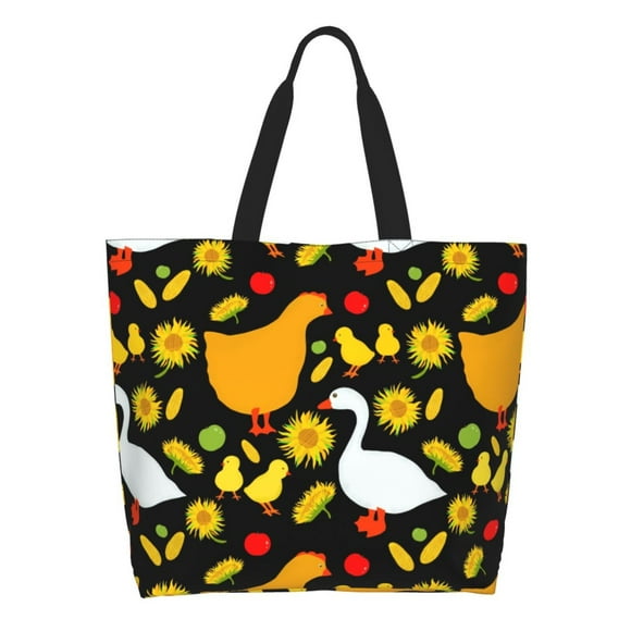 Gaeub Farm Goose Tote Bags for Women,Large Capacity Bag Reusable Grocery Shoulder Bag with Inner Pockets
