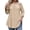 Khaki, variant on Off Shoulder Tops for Women Plus Size Peplum Blouse 3/4 Sleeve Solid Color Dressy T Shirts Eyelet Tunic Tops Summer Elegant Blouse