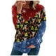 thumbnail image 4 of Sudaderas de cuello redondo de Navidad de manga larga para mujer, suéter holgado informal, blusa con estampado de Papá Noel y gato bonito Fridja FKASFK209, 4 of 6
