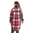thumbnail image 3 of Fgvctg Womens Shacket Long Flannel Shackets Jacket Lapel Button Down Plaid Trench Coats Pretty Long Sleeve Winter Outwear Coats Red XL, 3 of 3