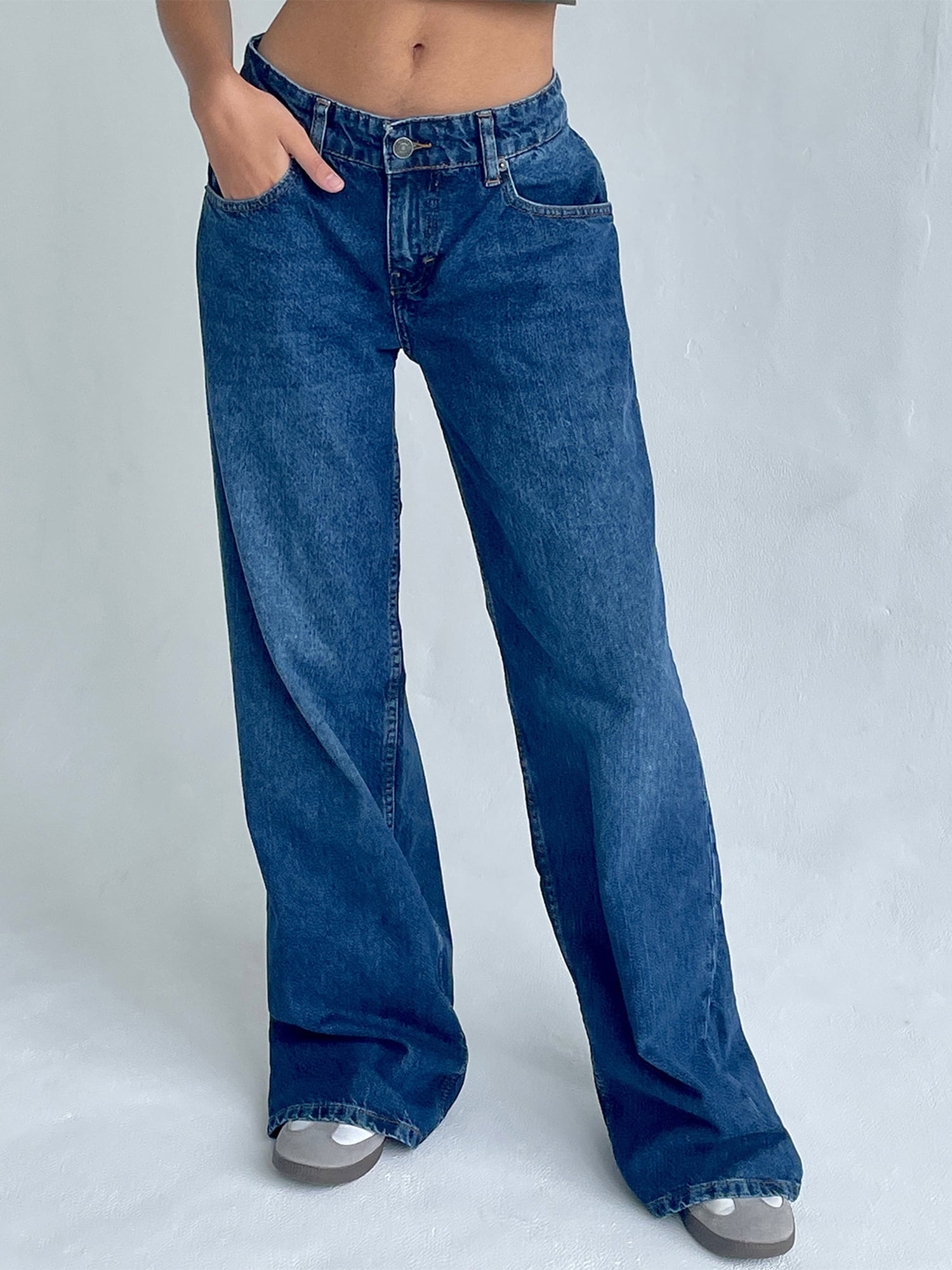 Women's Wide Leg Boyfriend Jeans Wide Straight Leg Denim