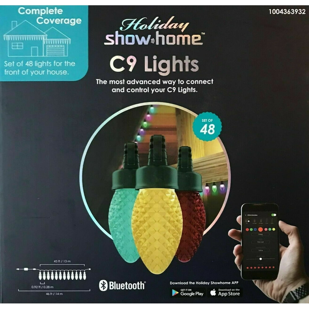 Holiday Show Home C9 Multi Color Set Of 48 Led App Lights Bluetooth