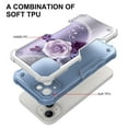 thumbnail image 2 of iPhone 14 Plus Case, Rosebono Hybrid Dual Layer Graphic Design Pattern Heavy Duty Protection Case For iPhone 14 Plus (Purple Flower), 2 of 4