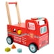 thumbnail image 1 of Carrito de madera para bebé, carrito de compras para sentarse y pararse con ruedas, cochecito de aprendizaje, juguete de empujar y tirar para bebés de, 1 of 9
