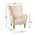 thumbnail image 5 of BizChair Traditional Wingback Accent Chair, Commercial Grade Faux Leather Upholstery and Wooden Frame and Legs, Light Brown, 5 of 10