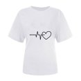 thumbnail image 4 of Diufon Hauts de la Saint-Valentin pour Femmes, Tunique Décontractée à Manches Courtes, Chandail à Col Rond, Blouse Tendance Mignonne à Imprimé Graphique, 4 of 6