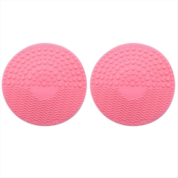 2X Cepillo de Maquillaje de Silicona Limpiador Cepillo de Almohadilla de Limpieza Depurador de Lavado Herramientas Limpiador de Maquillaje Cosmético Rosado