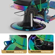 BarberPub Multicolor Heavy Duty Barber Chair with Headrest, All Purpose Antique Hydraulic Reclining Salon Chair