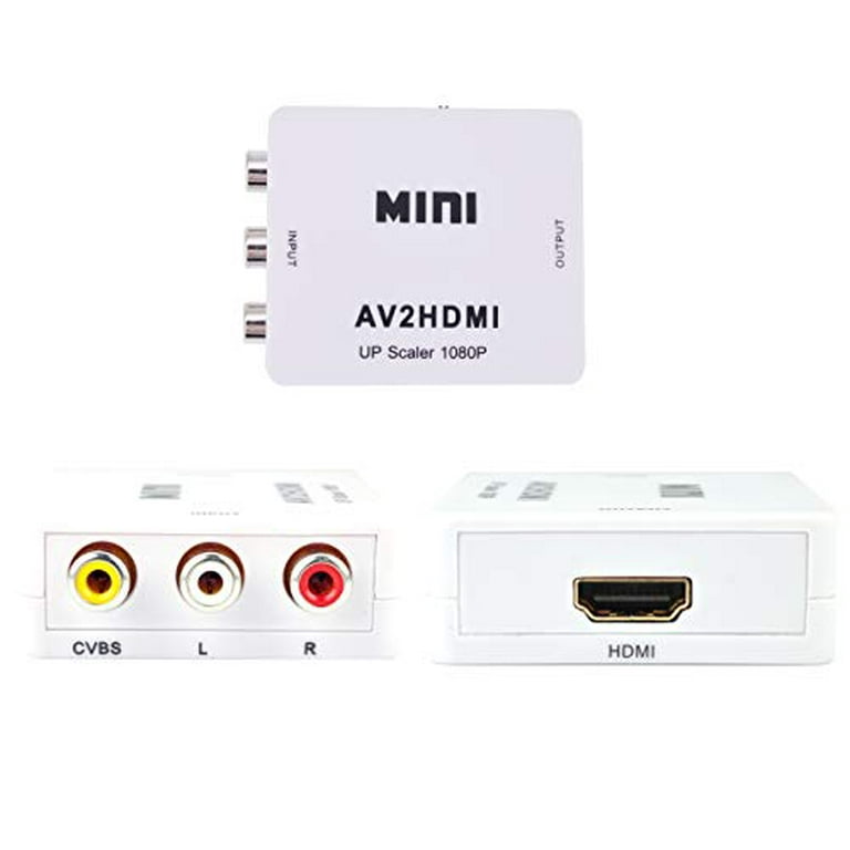 Pearly Ruddy Enumerate BRB Product _ RCA to HDMI Converter Mini AV 1080p RCA Composite CVBS AV to  HDMI Video Audio Converter,Analog Digital Converter +3FT(1m) HDMI Cable  (White) - Walmart.com