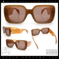 thumbnail image 2 of Womens Mod Beveled Thick Plastic Rectangular Fashion Sunlgasses [All Brown], 2 of 7