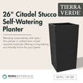 thumbnail image 2 of Tierra Verde Citadel Stucco Self Watering Square Planter, 13.5"W x 26"H, 2 of 12