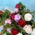 thumbnail image 2 of Jlong 5PCS Artificial Rose Flowers Long Stem Fake Silk Roses for DIY Wedding Bouquet Table Centerpiece Home Decor Valentine's Gift, 2 of 9
