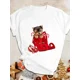 thumbnail image 4 of Camiseta de estilo navideño para mujer, ropa con estampado de dibujos animados, moda para mujer, 4 of 4