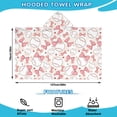 thumbnail image 2 of Pink Baseballs with Bows Pattern Hooded Bath Towel，50"x30" for Ages 3 To 12 Kids, Quick Dry Lightweight Soft Microfiber Hood Beach Towel Cover Up for Kids, 2 of 7