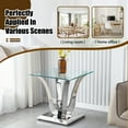 thumbnail image 4 of 23.62" Square Glass End Table with Tempered Glass Top and Modern U-Shaped Stainless Steel Base, Perfect for Living Room and Bedroom, 4 of 7