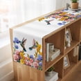 thumbnail image 6 of Table Runners 60 Inches Long Dress Scarves, Hummingbirds Farmhouse Kitchen/Dining Table Runner, Small Coffee Tablerunners, Spring Summer Watercolor Flowers Plant 13x60 Inch, 6 of 9
