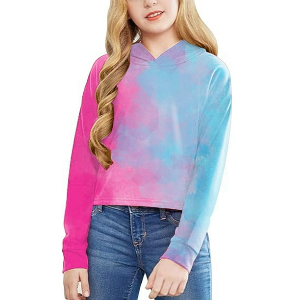 Gibobby Sudadera para Ninas Ninos Casual Suelto Activo Mangas completas Sudaderas con capucha Sudaderas con capucha corto Estampado de Tops cortos