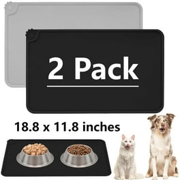 YUEHAO Pet Supplies Dog Food Mat Pet Puppy Cat Feeding Mats Waterproof Dog Food Water Bowl Placemat Black Walmart
