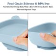 thumbnail image 5 of Juego de vajilla infantil de 4 piezas, plato de bebé de silicona, cuenco antideslizante con cuchara y tenedor, plato de bebé, cuenco con ventosa, libre de BPA, apto para lavavajillas y, 5 of 5
