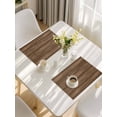 thumbnail image 6 of Brown Wood Grain Placemats Set of 4, Retro Farmhouse Wooden Plank Placemats for Dining Table, Place Mats for Kitchen Tabletop, Waterproof Wipeable Dining Table Mats Set, 6 of 9