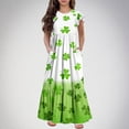 thumbnail image 1 of LOVZFMLL Robe d'Été à Manches Courtes Col Rond Couleur Unie, 1 of 5
