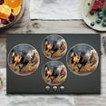 thumbnail image 2 of BaHomeck Electric Stove Burner Covers Set of 4,Round Metal Gas Stove Burner Covers 8 Inch and 10 Inch,Kitchen Decor,Three Horses Of Different Colors Run At Full Speed In The Dust, 2 of 2
