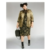 BAR III $149 Womens New Gold Blazer Casual Jacket 16W Plus B+B