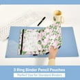 thumbnail image 5 of Flowers Leaves Bud 2 Pack Pencil Pouch for 3 Ring Binder Smooth Zipper Folders with Pockets Clear Window Pencil Case, 5 of 6